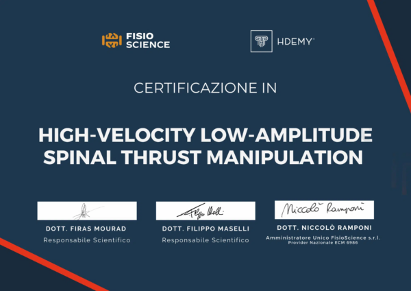 Certificate in High-Velocity Low-Amplitude Spinal Thrust Manipulation